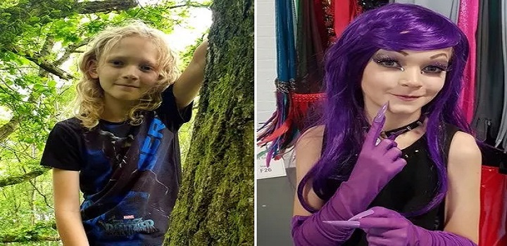 A britânica Fay Gardner, 34 anos, disse que o filho Cadyn, 11, é o "drag queen mais novo do Reino Unido".