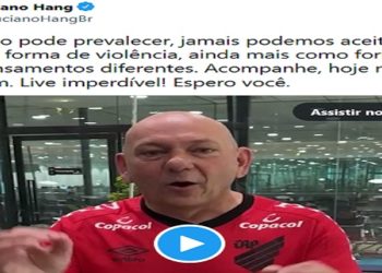 Véio da Havan foi atingido por copo em jogo do Athlético-PR na última quarta e foi às redes reclamar. "Vida virou um inferno", diz torcedor