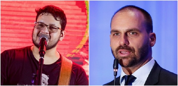 Redação Pragmatismo Redação Pragmatismo Editor(a) Notícias 30/Dez/2021 às 09:19 COMENTÁRIOS Eduardo Bolsonaro divulga fake news sobre Maurílio, morto nesta quarta-feira Maurílio foi vítima de fake news de Eduardo Bolsonaro pouco antes de morrer. Filho do presidente associou de maneira criminosa a hospitalização do cantor com a vacinação maurílio eduardo bolsonaro Maurílio e Eduardo Bolsonaro (Alan Santos/PR) O cantor sertanejo Maurílio morreu nesta quarta-feira (29) aos 28 anos de idade, vítima de um tromboembolismo pulmonar que levou a três paradas cardíacas. O músico passou mal pela primeira vez durante a gravação de um DVD. Ele estava internado em Goiânia desde 15 de dezembro e foi vítima de fake news de Eduardo Bolsonaro antes de morrer.