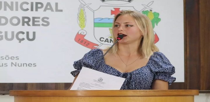 Iasmin Roloff (PT) é a única mulher da Câmara de Vereadores de Canguçu e recebeu votos, sem se candidatar, ao cargo de segunda vice-presidente da mesa diretora da Casa.