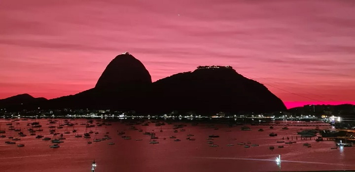 vULCÃO DE TONGA MUDA A COR DO CÉU DO RJ