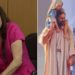 egina Duarte usou as redes sociais para publicar uma fotomontagem em que o presidente Jair Bolsonaro (PL) aparece segurando as mãos de uma figura religiosa