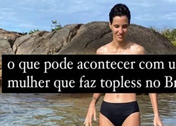 Ex-namorada de Camila Pitanga é levada a delegacia por fazer topless