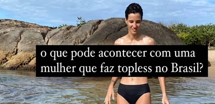 Ex-namorada de Camila Pitanga é levada a delegacia por fazer topless