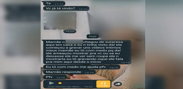 Homem é preso após filha da namorada gravar áudio de quando ele fala para garota tirar a roupa e faz vídeo íntimo