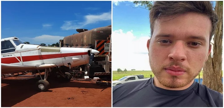 Um jovem de 24 anos morreu ao ser atingido por uma aeronave agrícola pilotada pelo próprio pai, em Uchoa (SP), no sábado (15).