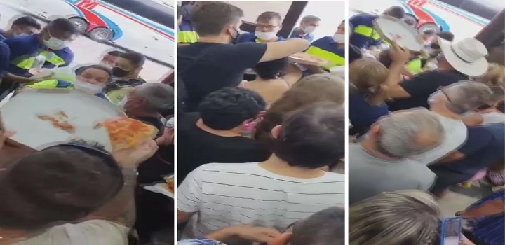 Passageiros brigam por pizza em ruzeiro