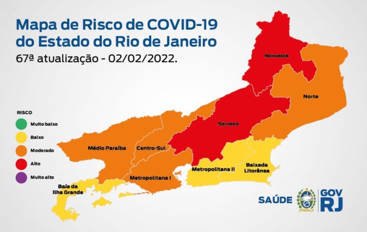 Risco de transmissão de Covid no RJ