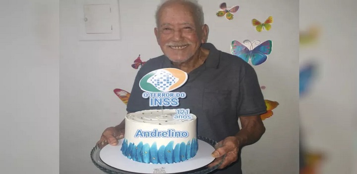 aposentado Andrelino Vieira da Silva comemorou o aniversário de 121 anos de idade