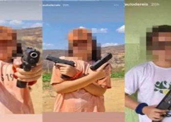 Filha de prefeito publica foto com armas nas redes sociais