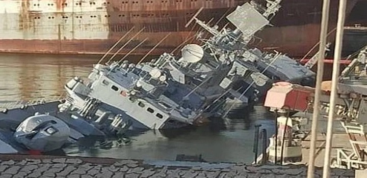 Navio de Guerra afundado na Ucrânia