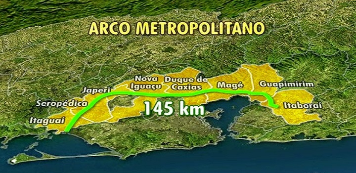 Toda a extensão da BR-493, conhecida como Arco Metropolitano, poderá ser reconhecida como de relevante interesse econômico estadual
