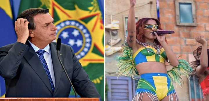 o presidente Jair Bolsonaro (PL) a ironizou Anitta neste sábado (16).
