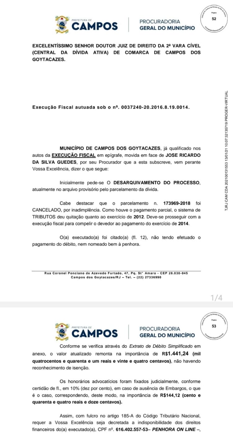 Petição Penhora Online: Contribuintes de Campos enfrentam confisco de contas bancárias