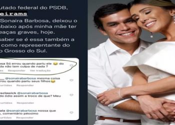 Deputado federal por Mato Grosso do Sul, Beto Pereira classificou como "infeliz e desnecessário" o comentário que a esposa, Sonaira Barbosa deixou em um post do youtuber Felipe Neto, em sua conta no Twitter, sobre ameaças de morte à mãe dele.