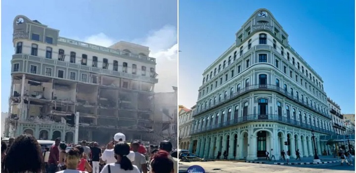 Hotel de luxo explode em Havana Cuba