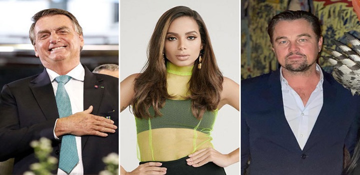 Bolsonaro alfineta Anitta e DiCaprio em comentário sobre a Amazônia Presidente rebateu artistas nas redes sociais e ironizou a defesa da Amazônia por parte do ator americano