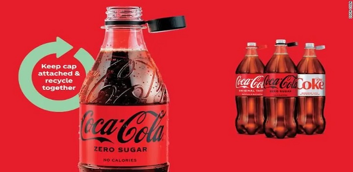 Nova tampa das garrafas de coca cola