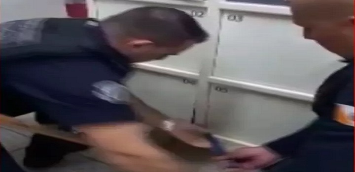 Criança presa em guarda-volumes de agência bancária