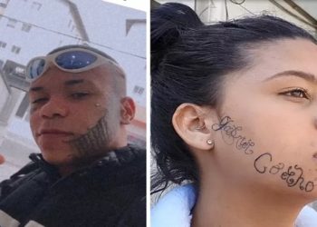 Rapaz tatua nome no rosto de ex namorada