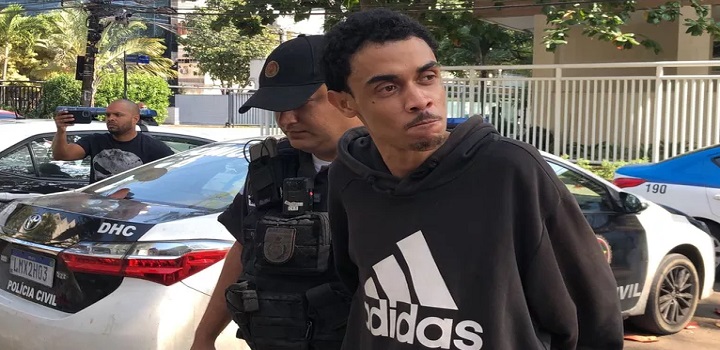 Queven da Silva e Silva, 26 anos, foi preso por suspeita de matar a ex-mulher no Centro do Rio — Foto: Henrique Coelho / g1