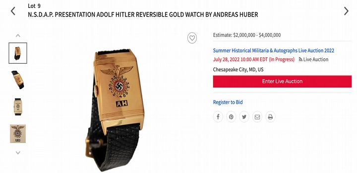 leilão de relogio de hitler