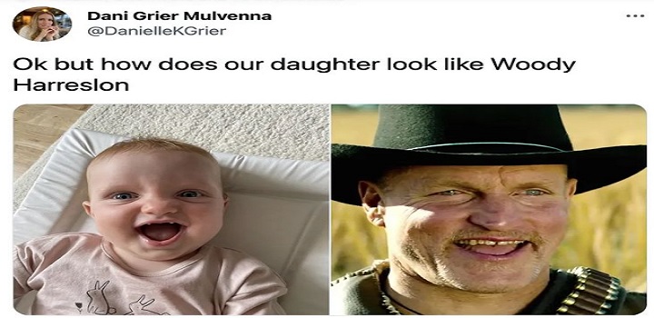 Bebê que se parece com Woody Harrelson