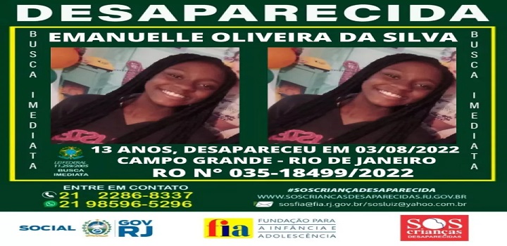 Emanuelle Oliveira da Silva desaparecida