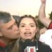 Reporter assediada ao vivo por torcedor do flamengo