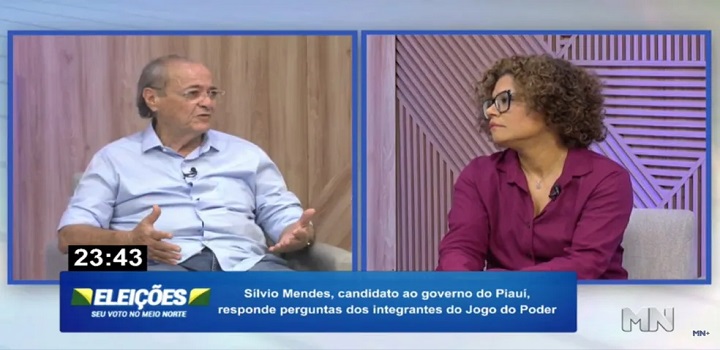 candidato ao governo do Piauí, Silvio Mendes (União Brasil), fez um comentário de teor racista para a jornalista Katya Dangeles