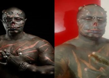 Tatuador diabão faz nova modificação e coloca garra