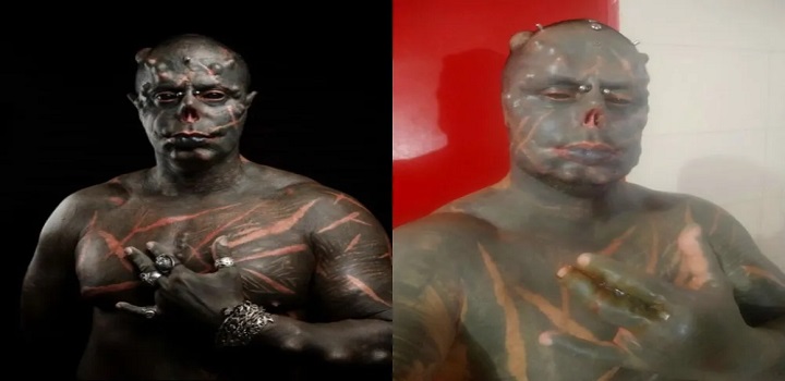 Tatuador diabão faz nova modificação e coloca garra