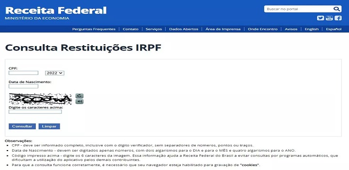 restituição 2022