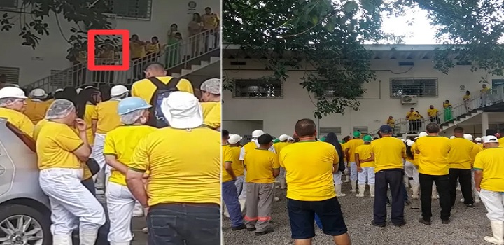 Frigorifico obriga funcionarios a usarem uniforme de bolsonaro