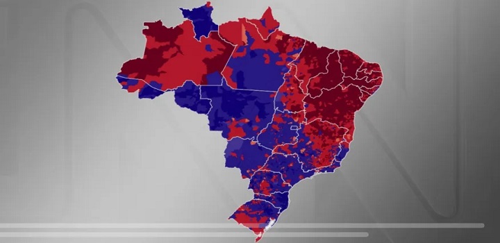 mapa da votação para presidente