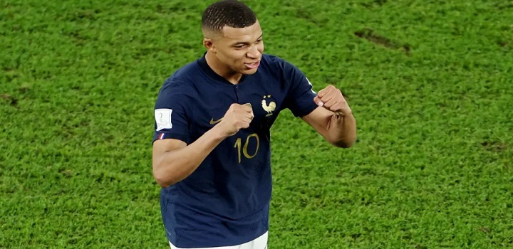 Kylian Mbappé durante partida da França contra a Dinamarca pela Copa do Mundo do Catar
26/11/2022 REUTERS/Marko Djurica