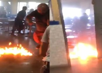 aluno coloca fogo em escola de mesquita