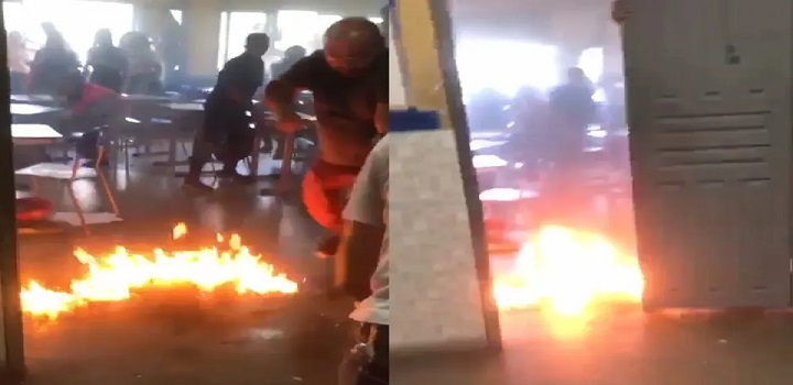 aluno coloca fogo em escola de mesquita