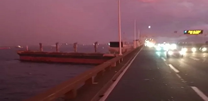 navio bate na ponte rio niteroi