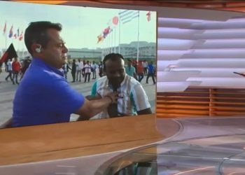 empurrao do reporter eric faria