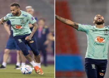Neymar treina com bola
