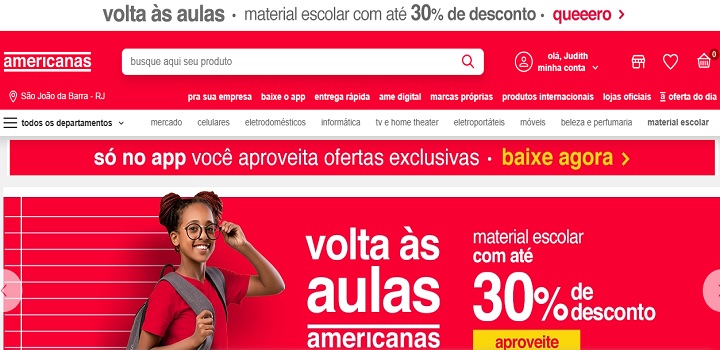 Compras nas Lojas Americanas