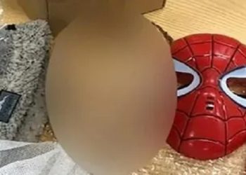 cabeça decapitada em mascara do homem aranha