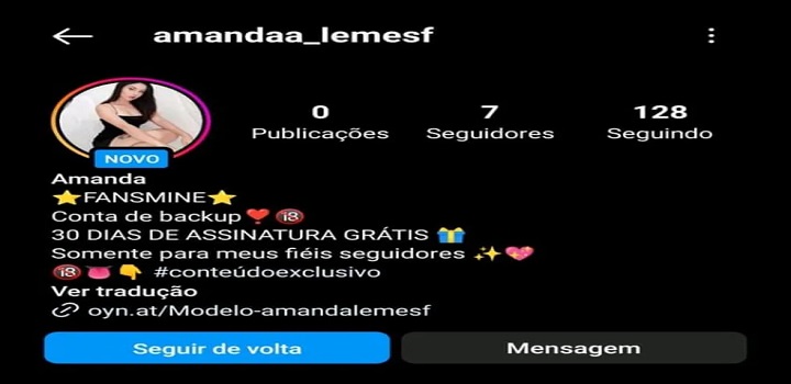 golpe de perfil falso conteúdo adulto instagram