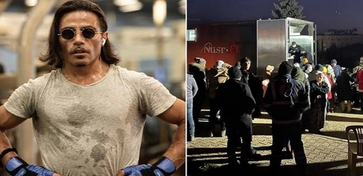 chef salt bae distribui refeiçoes