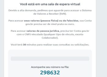 sistema de valores a receber dinheiro esquecido fila de espera