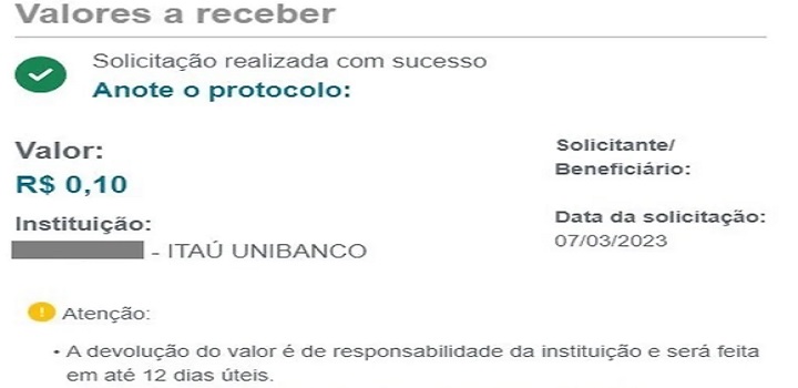 sistema de valores a receber