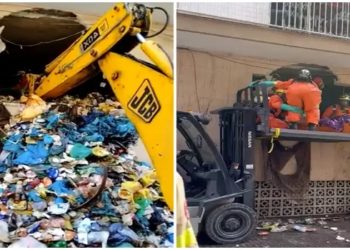 Bombeiros resgatam homem de 250 kg preso em 'montanha' de lixo em seu apartamento, na Espanha