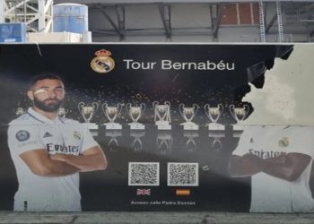Imagem de Vinicius Junior é arrancada de pôster no Santiago Bernabéu