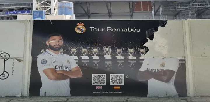 Imagem de Vinicius Junior é arrancada de pôster no Santiago Bernabéu